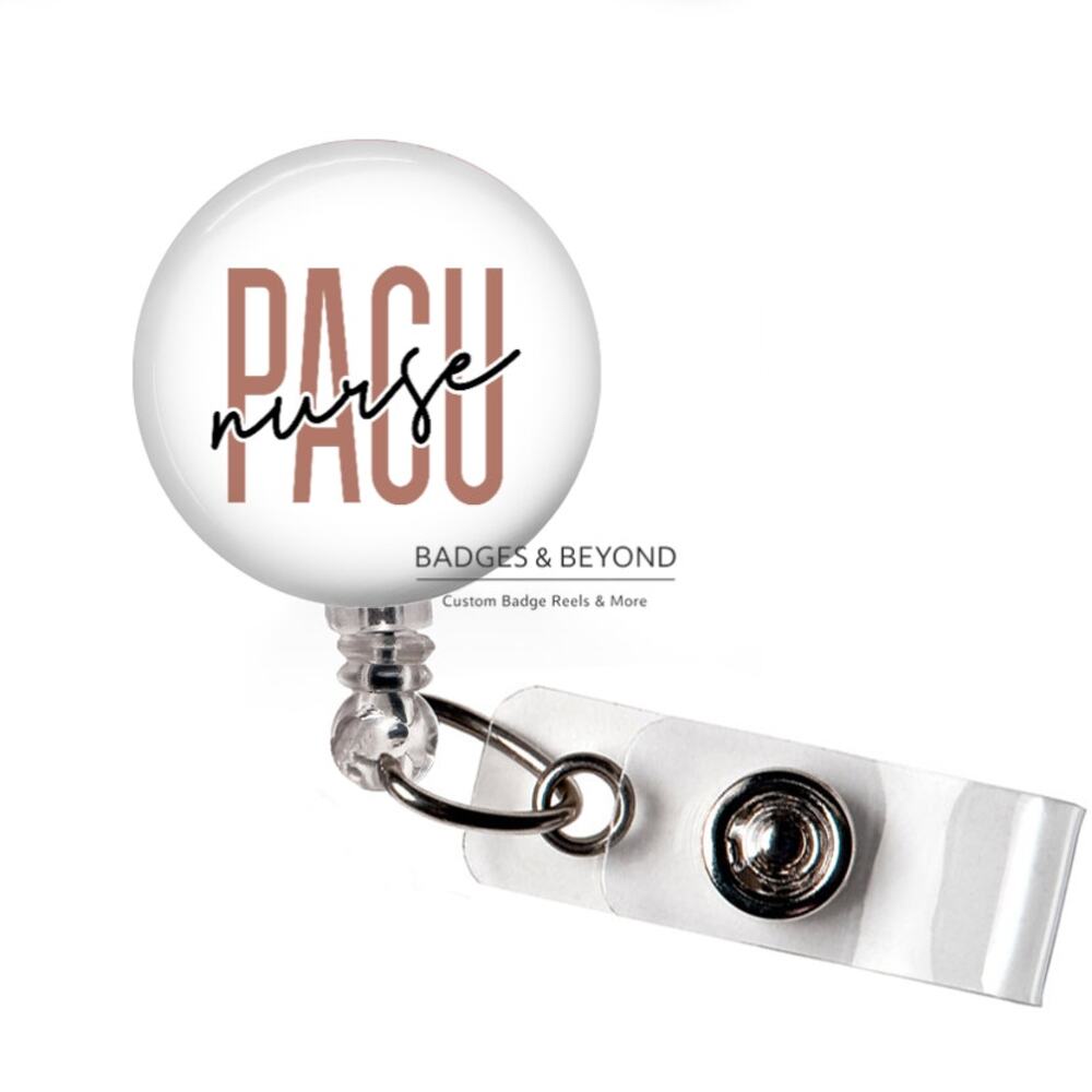 PACU Nurse Badge Reel | Post Anesthesia Care RN Retractable ID Name Tag Holder